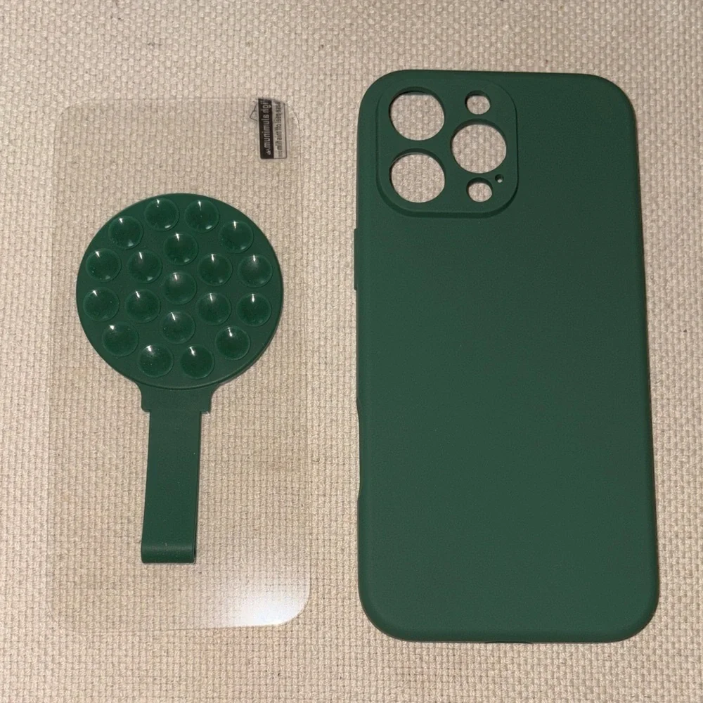 💚🆕💚 QxbSky Green Phone Case With MagSafe Suction Holder and Screen Protector